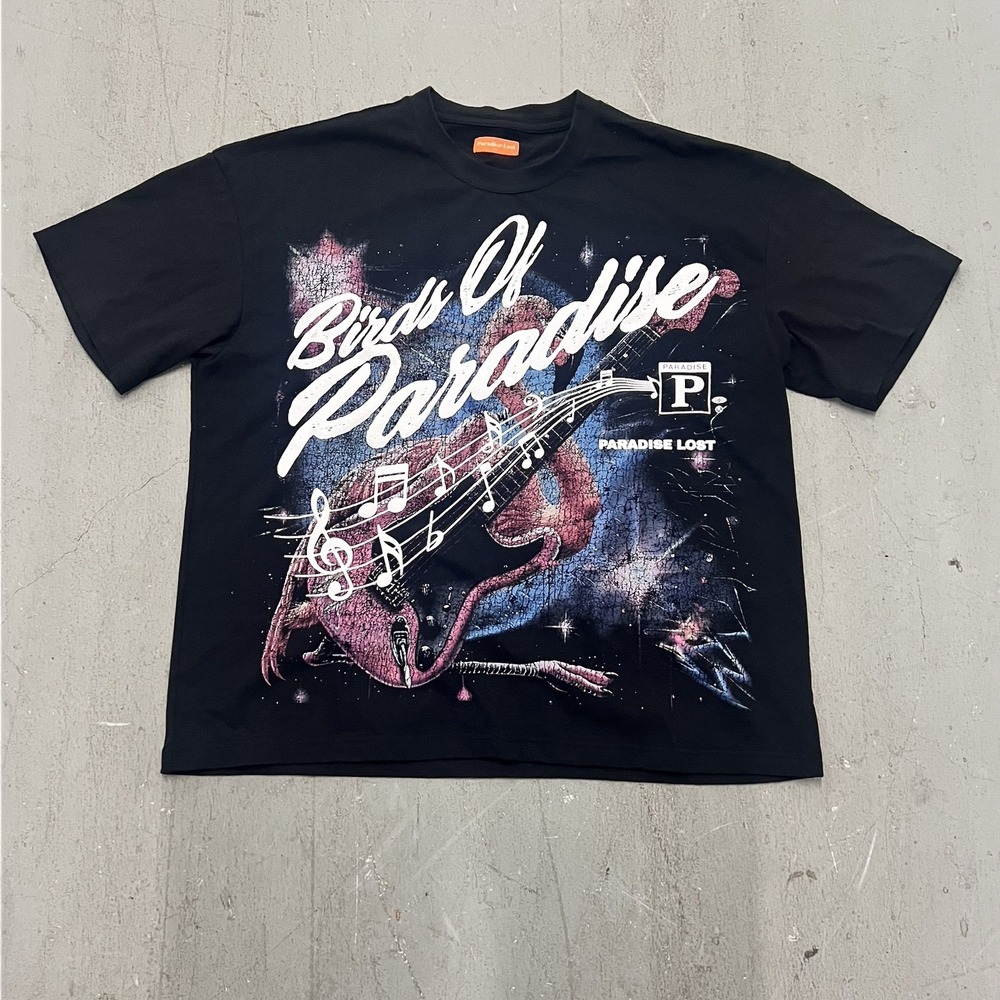Paradise LOST Birds of Paradise‎ T-Shirt Size Men's 2XL Black Graphic Streetwear